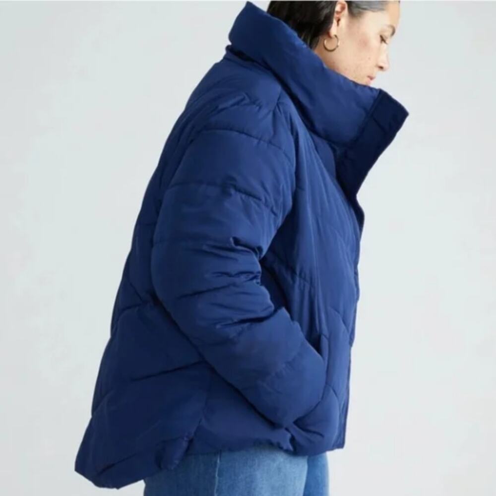 NWT Universal Standard Women's Sz XS‎ Pisco Puffer Coat Jacket Pansy Blue